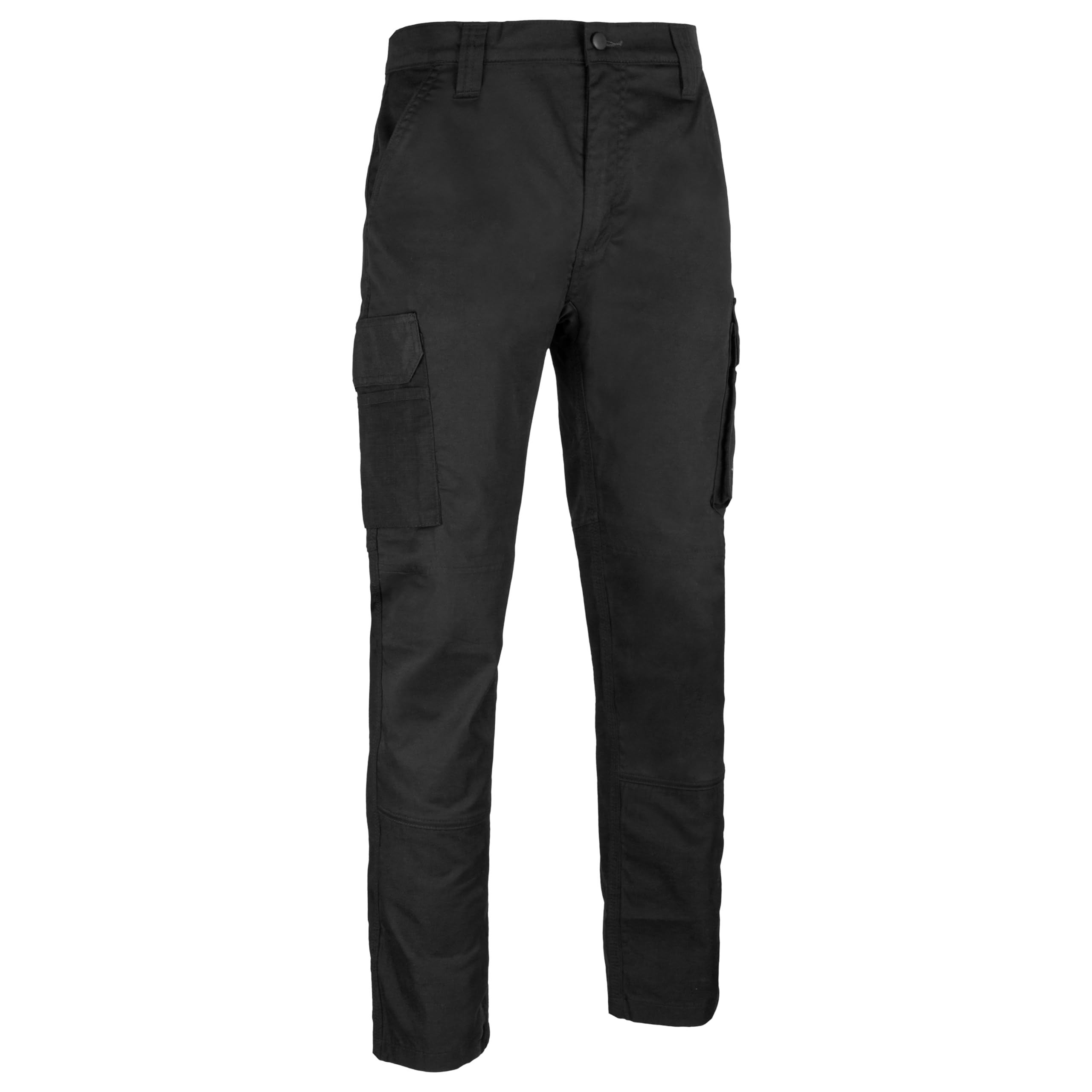 beeswift Granada Stretch Ripstop Fabric Reinforced Workwear Trousers Cargo Pocket Utility Pants Protective Clothing – Black - 44-Regular