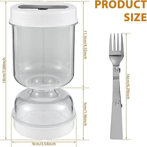 Miniatura 2 de Recipiente para pepinillos con colador, separación húmeda y seca, tarro de aceitunas y pepinillos con tenedor, herméticos, a prueba de fugas,
