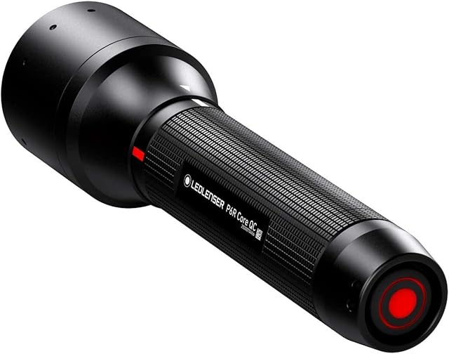Ledlenser P6R Core QC Latarka kieszonkowa LED, wielokolorowa dioda LED (biała, czerwona, zielona, niebieska), akumulator litowy typu 18650 z możliwością ładowania, stroboskopowa, 270 lumenów, 335 m