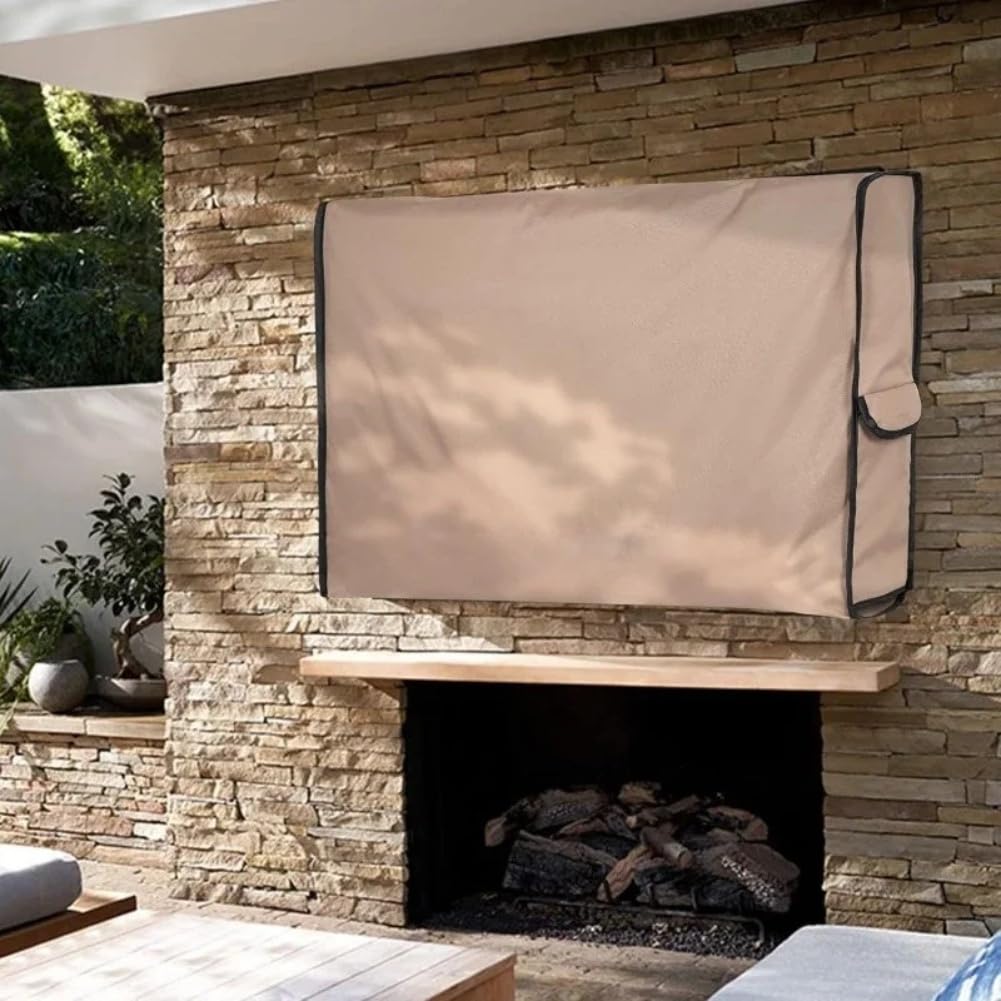 Funda Tv Exterior Outdoor TV Cover, Weatherproof Waterproof Dustproof Protective For On Patio Balcony Garden Flat Screen Televisions Protector Tv Exterior(106.68x12.7x66.04cm)