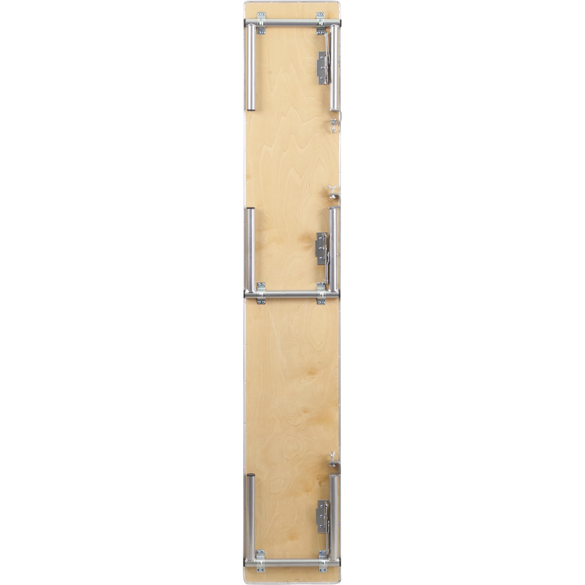 Flash Furniture Amara - Elevador Superior de Barra de Madera de Abedul con Patas Plegables Plateadas, Plegable de Madera y portátil para mesas de Eventos y Bares, 72 x 12 x 12 Pulgadas