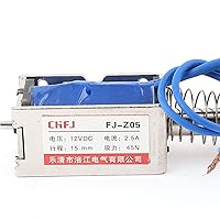 Vista 3 de Imán solenoide electroimán DC de tipo push pull (empuje, jale) Uxcell, 15 mm 45 N DC 12V 2,5A