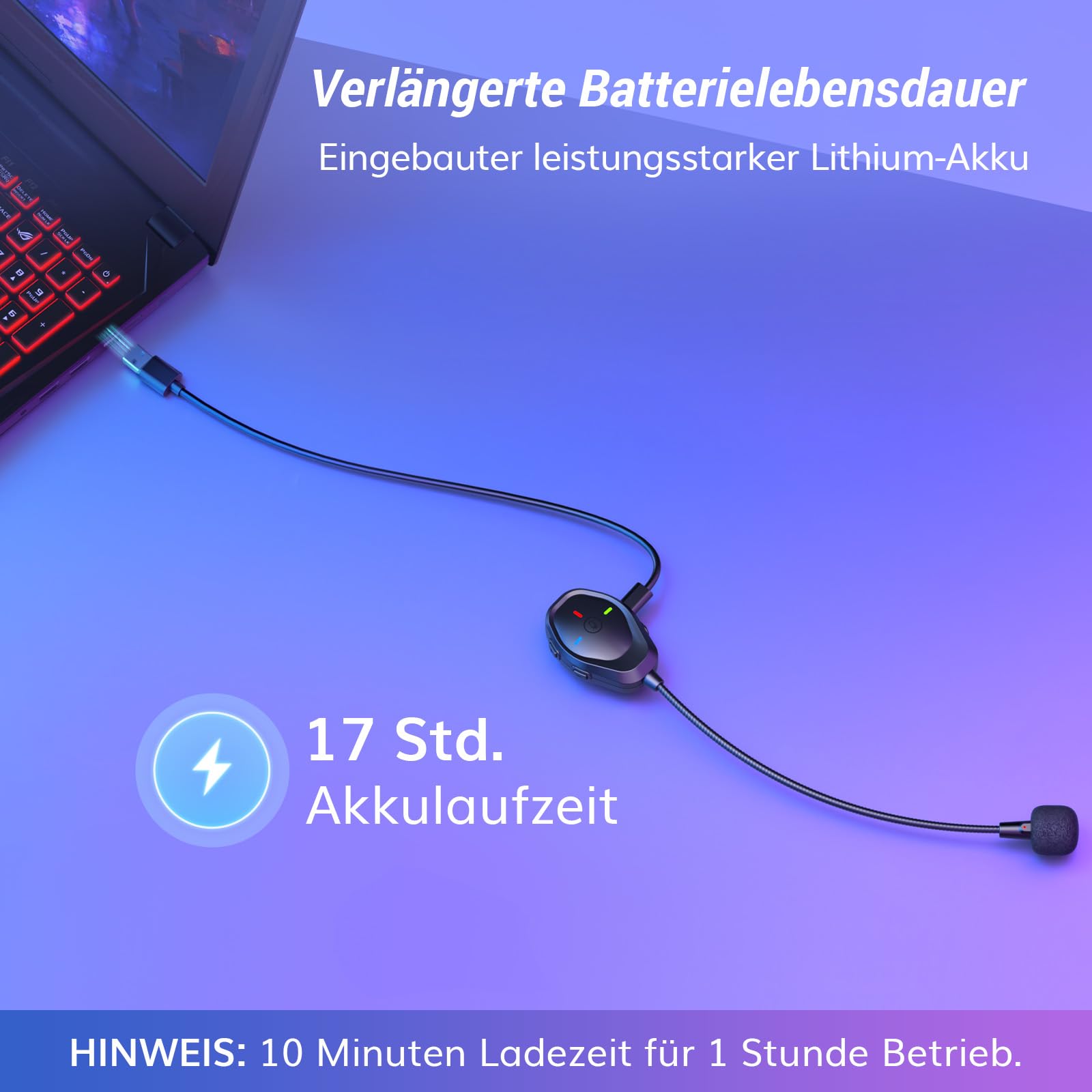 TONOR Kabellos ModMic Kompatibel mit PS4/PS5, Rauschunterdrückung/EIN-klick-Mute/USB-Aufladbar, Abnehmbares Magnet Mikrofon für Gaming Headsets, Boom Mic Kompatibel mit PS4, PS5, PC, Laptop, TGP1