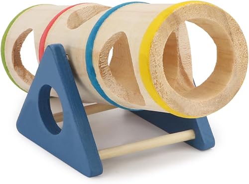 Hamster Wooden Seesaw Tunnel Toy Funny Gym Playground Exercise House for Dwarf Hamster Small Pets (Seesaw Tunnel)(Seesaw)