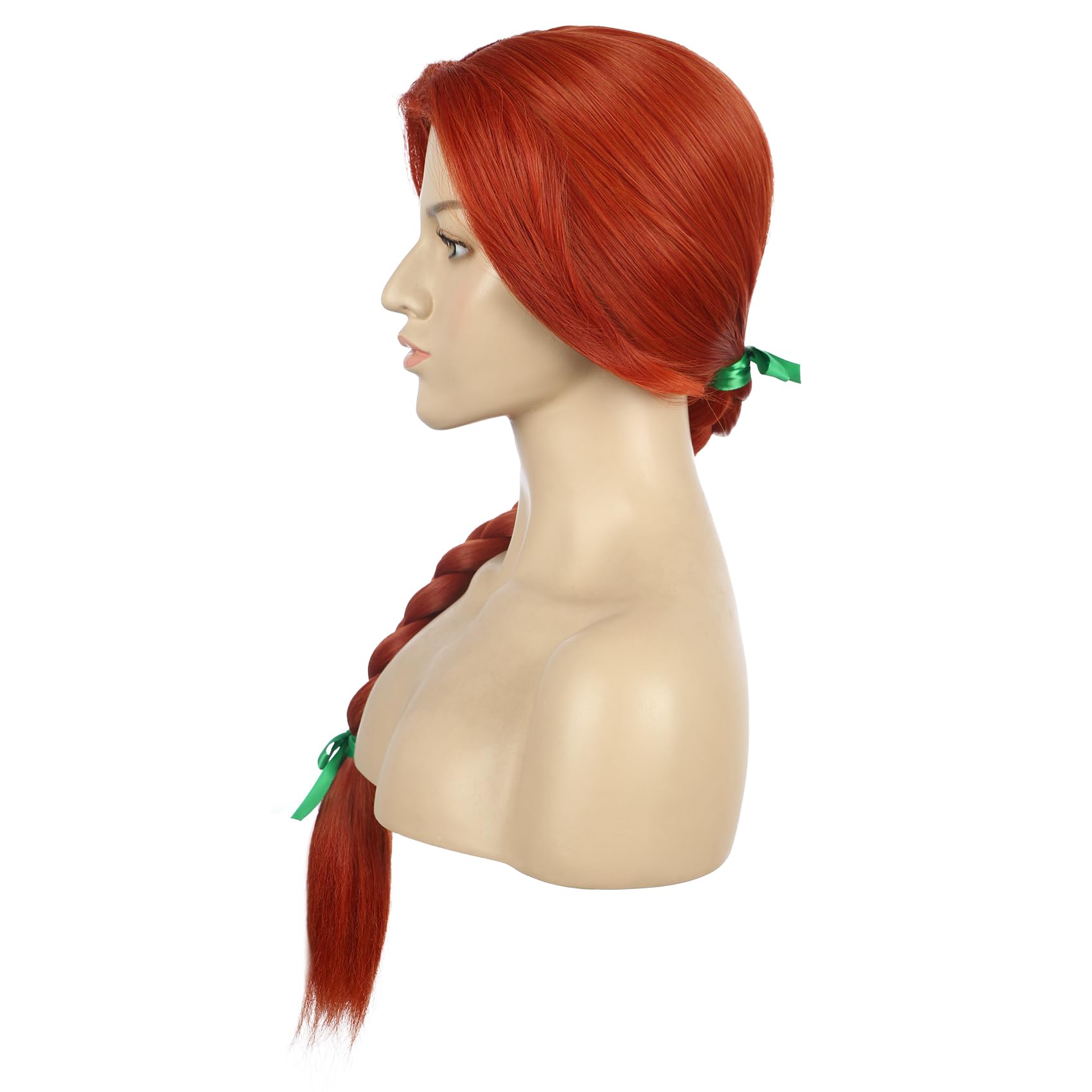 VGbeaty Women Long Reddish Brown Braided Wig Princess Anime Cosplay Funny Wig Heat Resistant Synthetic Fiber Soft Durable Adjustable Size Breathable Cap for Halloween Costume Fancy Party - Image 3
