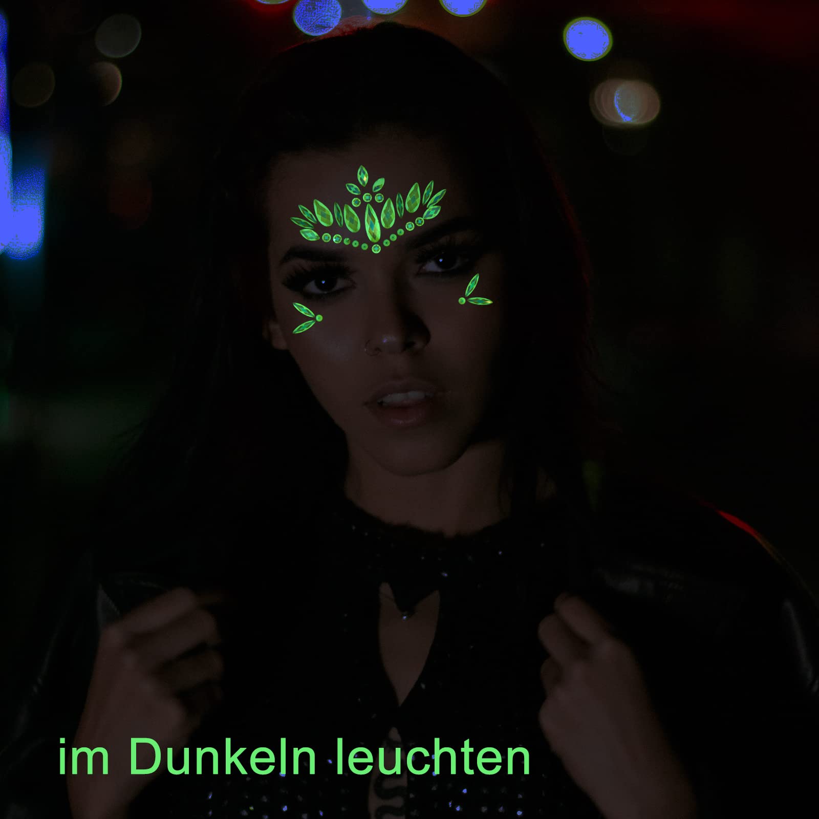 Glitterstenen gezicht zelfklevend, 12 vellen strass