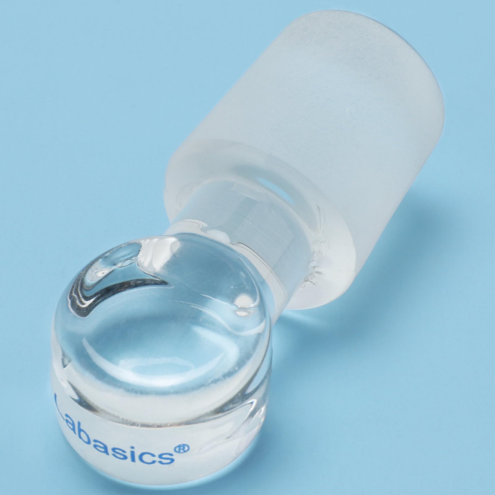 Labasics Bouchons Pleins en Verre, Bouchons en Verre Borosilicate, Fermeture Hermétique pour Fiole, Entonnoirs de Séparation et Verrerie de Laboratoire, Lot de 5, Rodage Extérieur 19/22