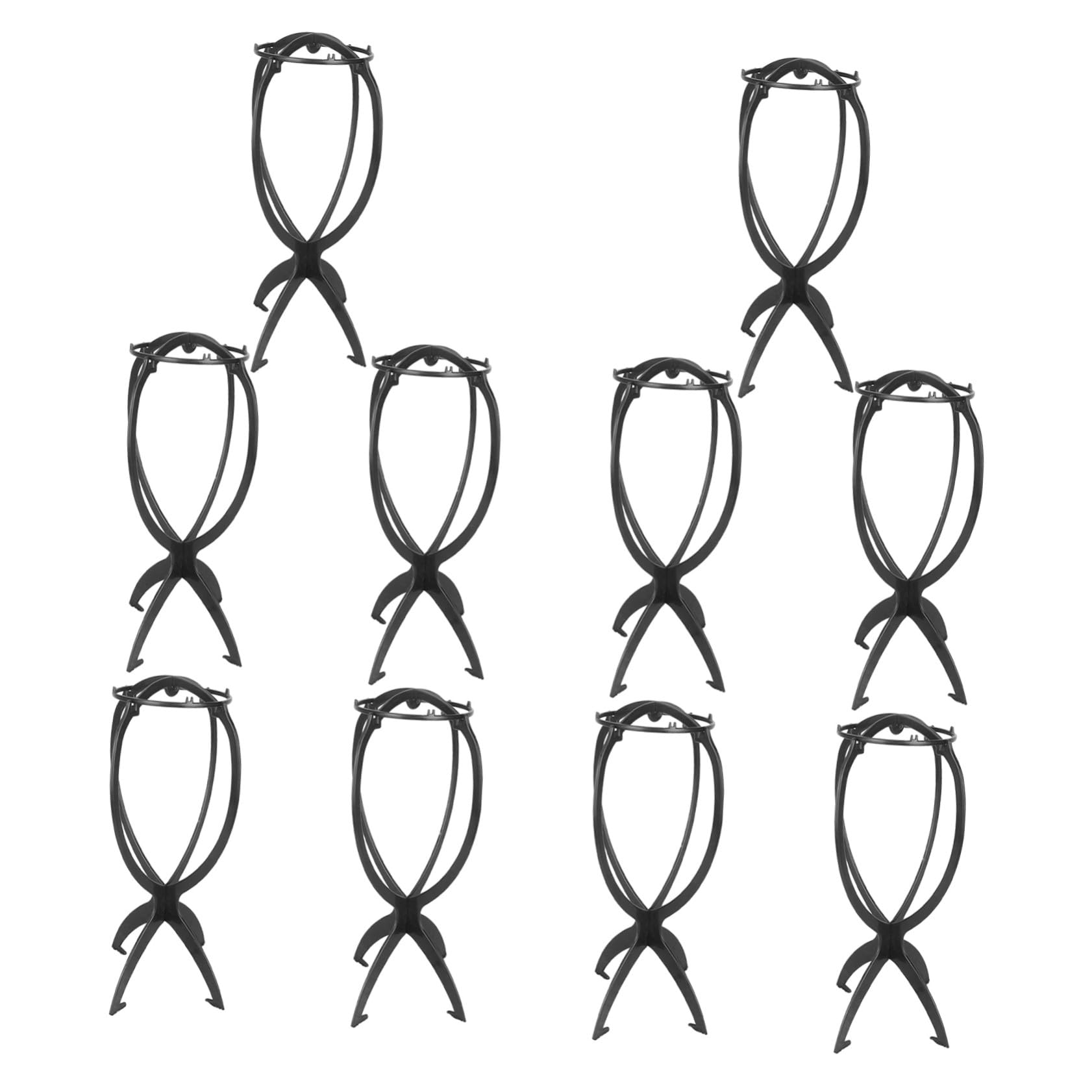 FRCOLOR Soporte para Pelucas de Pp Negro, Pack de 10 Piezas