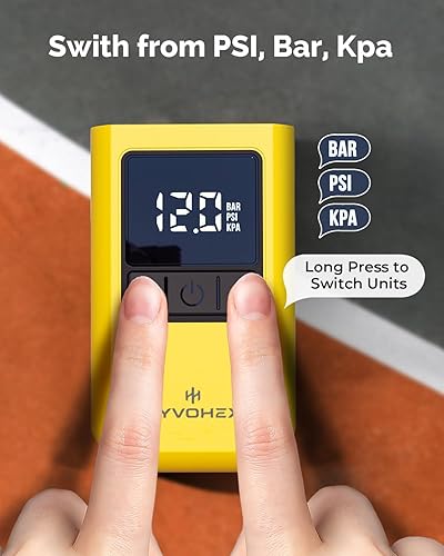 Miniatura 7 de Bomba de bola para pelotas deportivas, bomba de baloncesto eléctrica portátil de inflado ultra rápido, con pantalla LED digital bomba de aire para