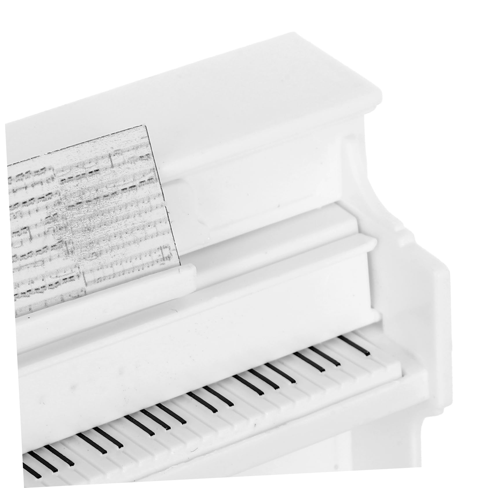 Toyvian Grand Piano Toy Maison de poupée Piano Mini Piano Jouet Ornements de piano Jeu de jouets pour enfants Poupées droites Maisons pour décoration miniature et photographie de scène Blanc