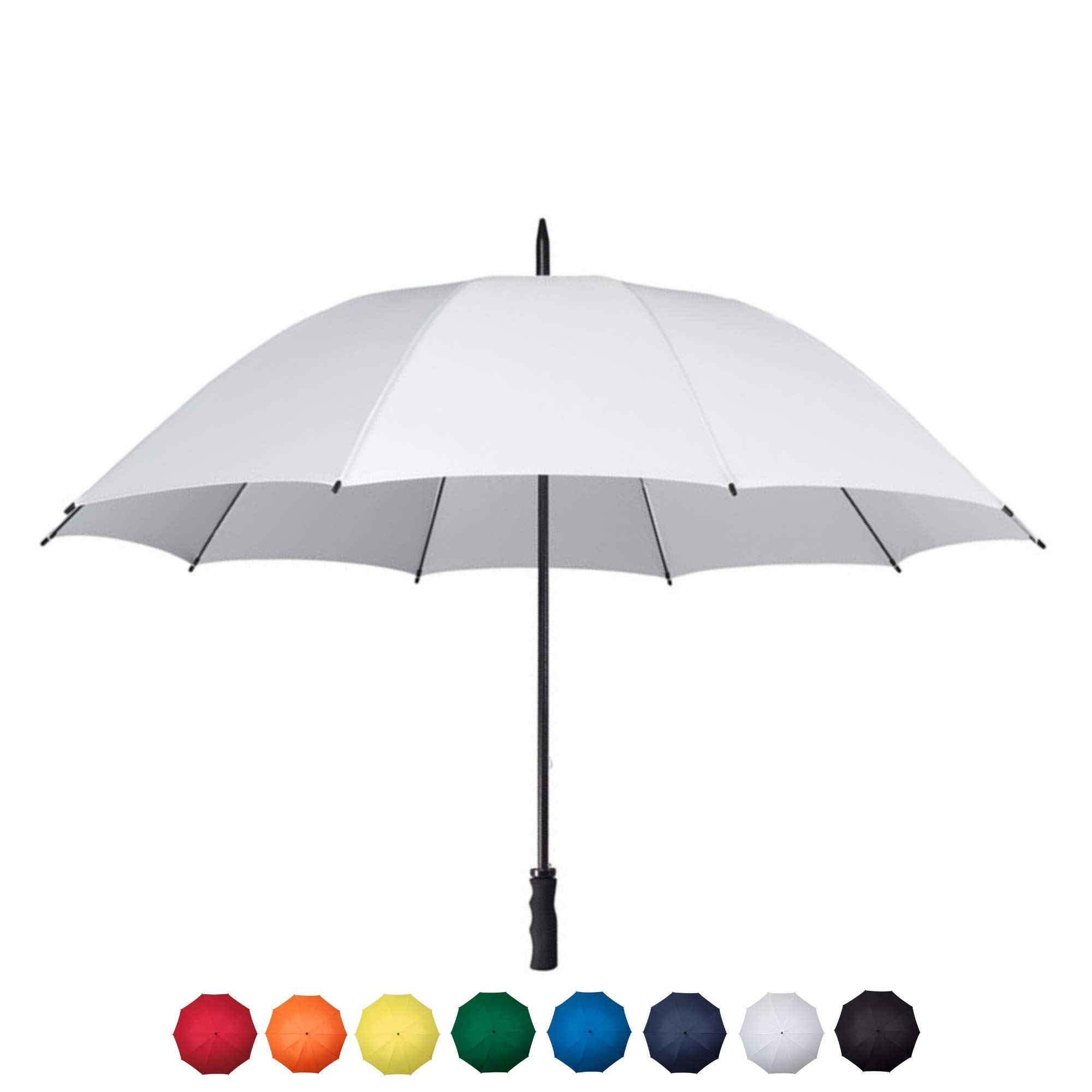 Stormstar Windproof Golf Umbrella, 51 Inch Extra Large Golf Brolly. Windproof and Waterproof Stock Umbrella with Protection from The Sun, Rain and Wind. (White)