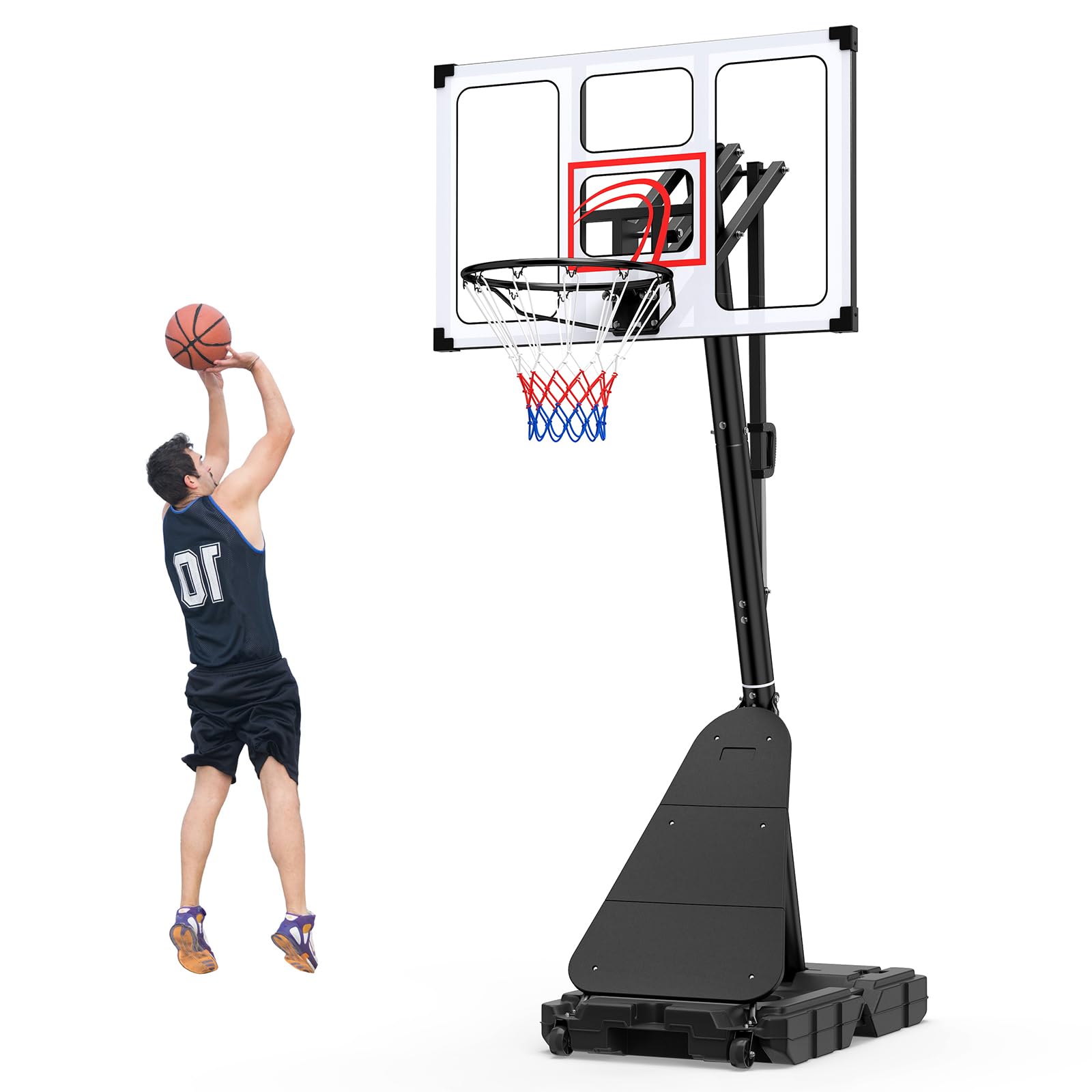 COSTWAY Basketball Hoop, 10FT Basketball Goal System (109 x 110 x 361cm)