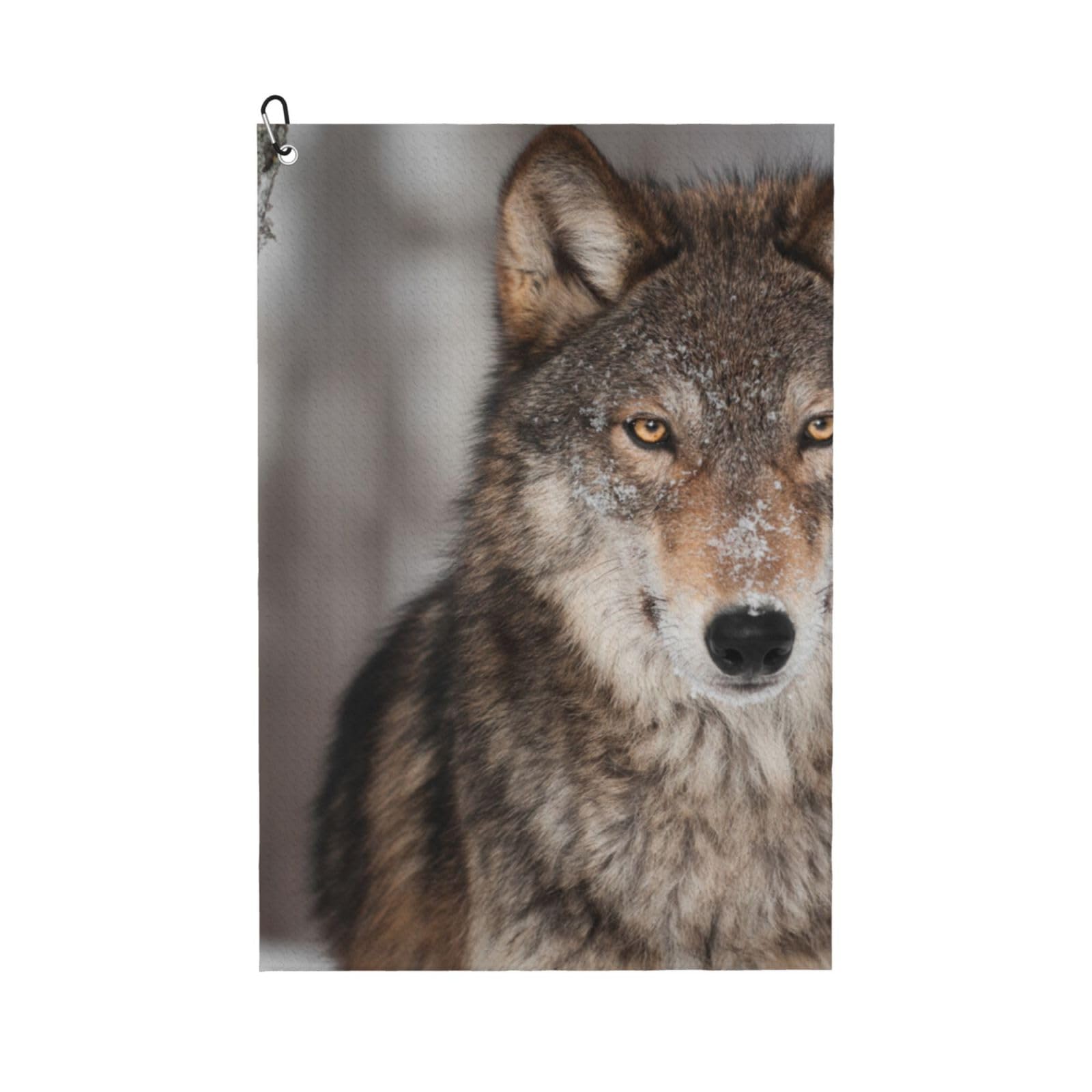 Hnnkloy Wild Wolf Print, 16x24 in Portable Waffle Golf Towels with Carabiner Clip for Golf Bag