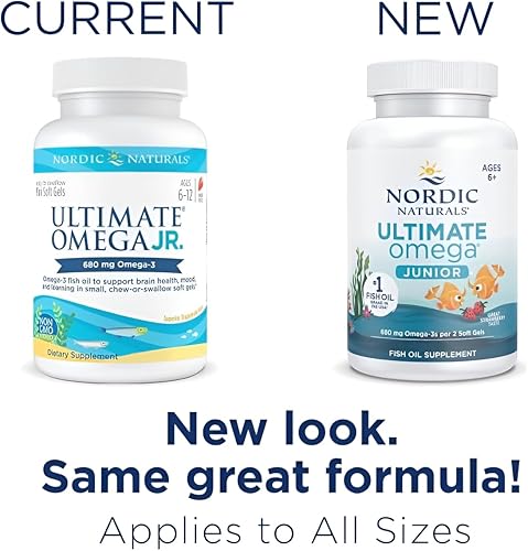 Vista 7 de Nordic Naturals Ultimate Omega Jr., Strawberry - 90 Mini Soft Gels - 680 Total Omega-3s with EPA & DHA - Brain Health, Mood, Learning - Non-GMO - 45