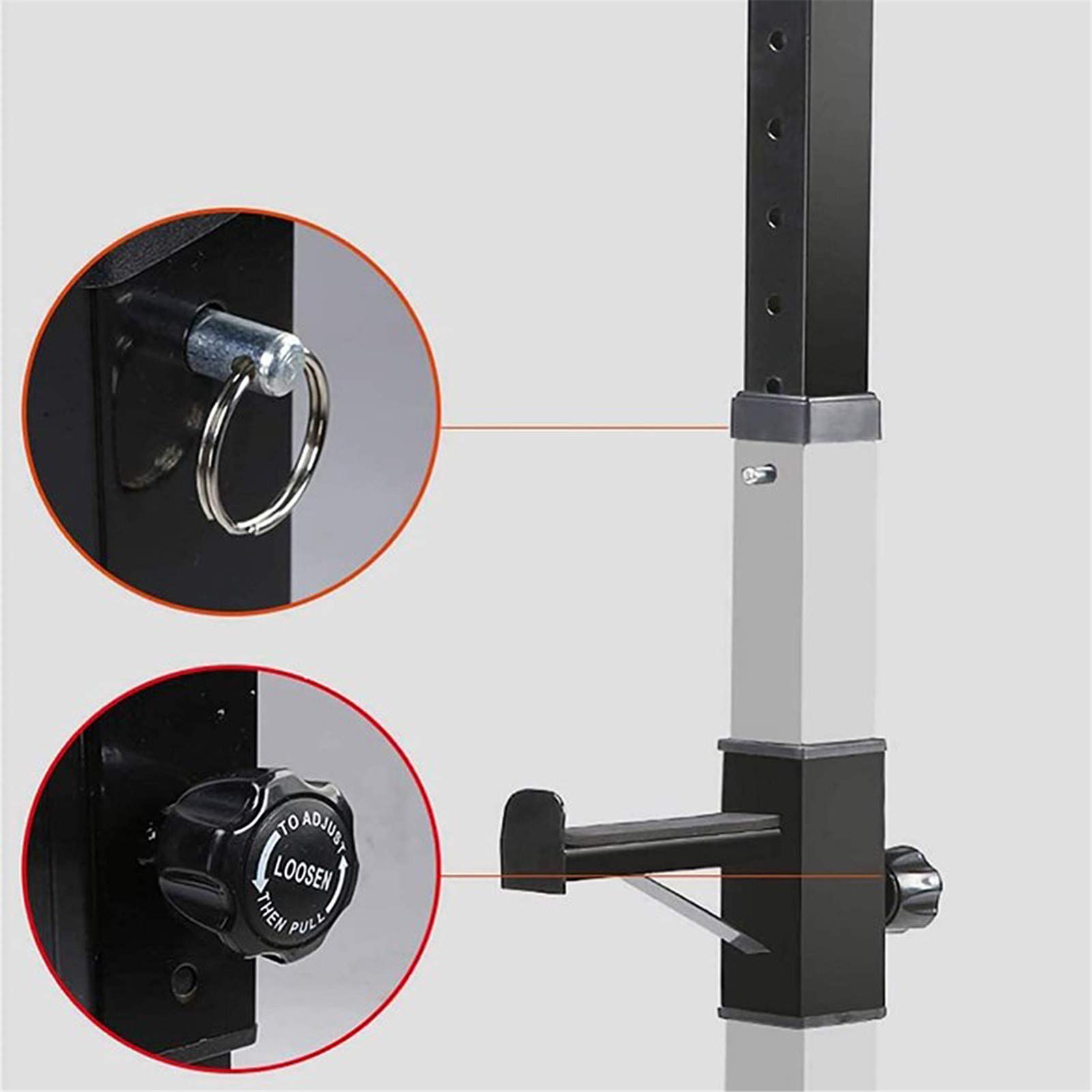 Rack de Musculation,Poids-Cage de Squat Supports de Squat Réglable pour la Salle de Sport (73-105 * 54 * 80-150cm-blanche)