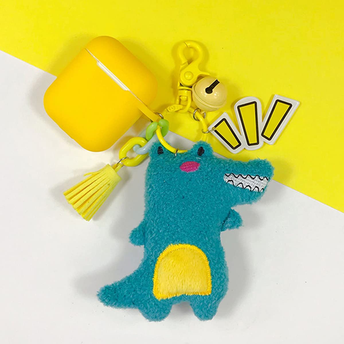 COOLBABYCartoon Plush Small Crocodile Cute Creative Keychain Earphone Protective Case