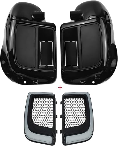 Miniatura 6 de Guantera de carenados de pierna ventilada inferior con luces LED intermitentes para Harley Touring CVO Street Glide FLHX Road Glide FLTR Electra