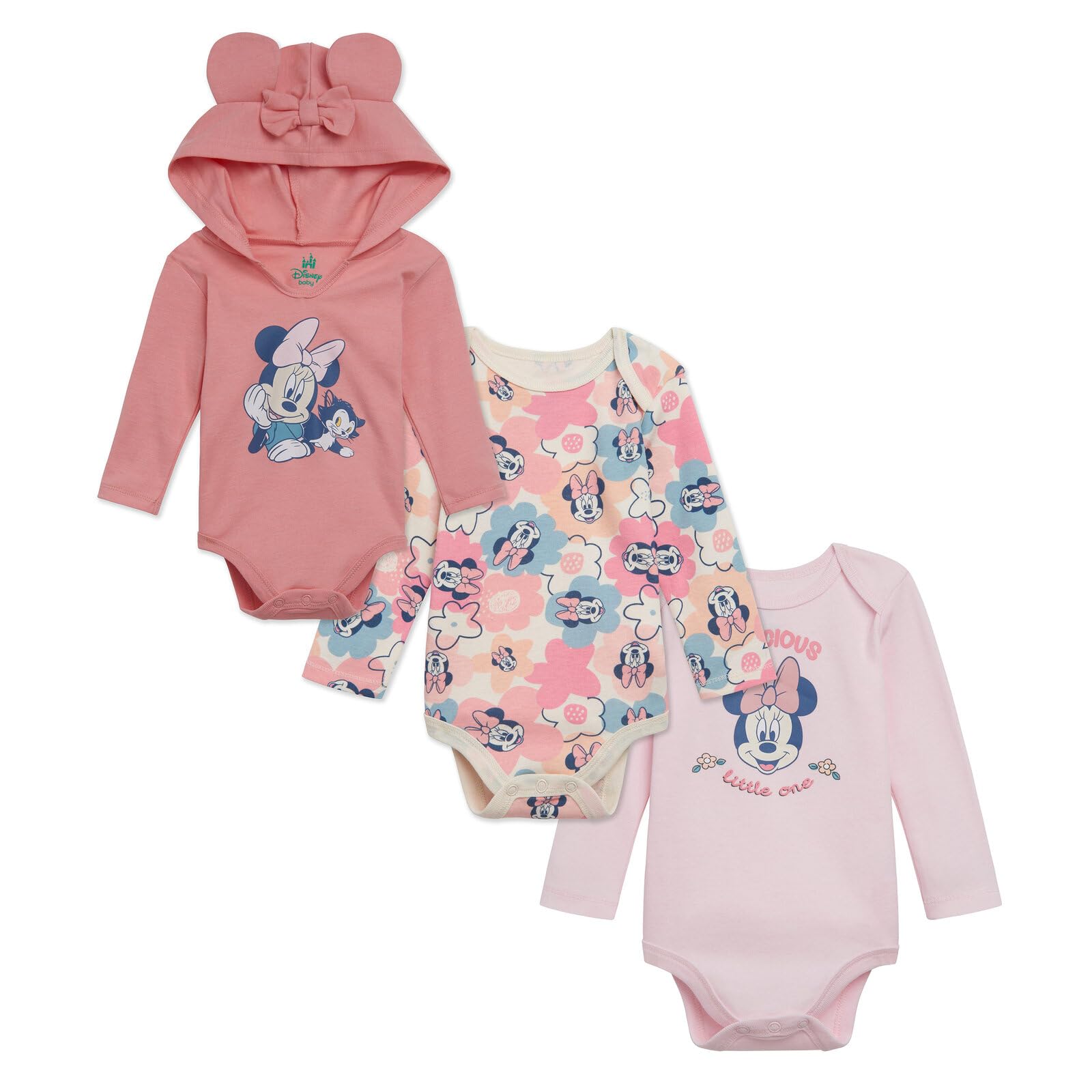 Disney Classics Mickey Mouse Winnie the Pooh Minnie Baby - Paquete de 3 mamelucos para recién nacidos a bebés (recién nacido - 24 meses)