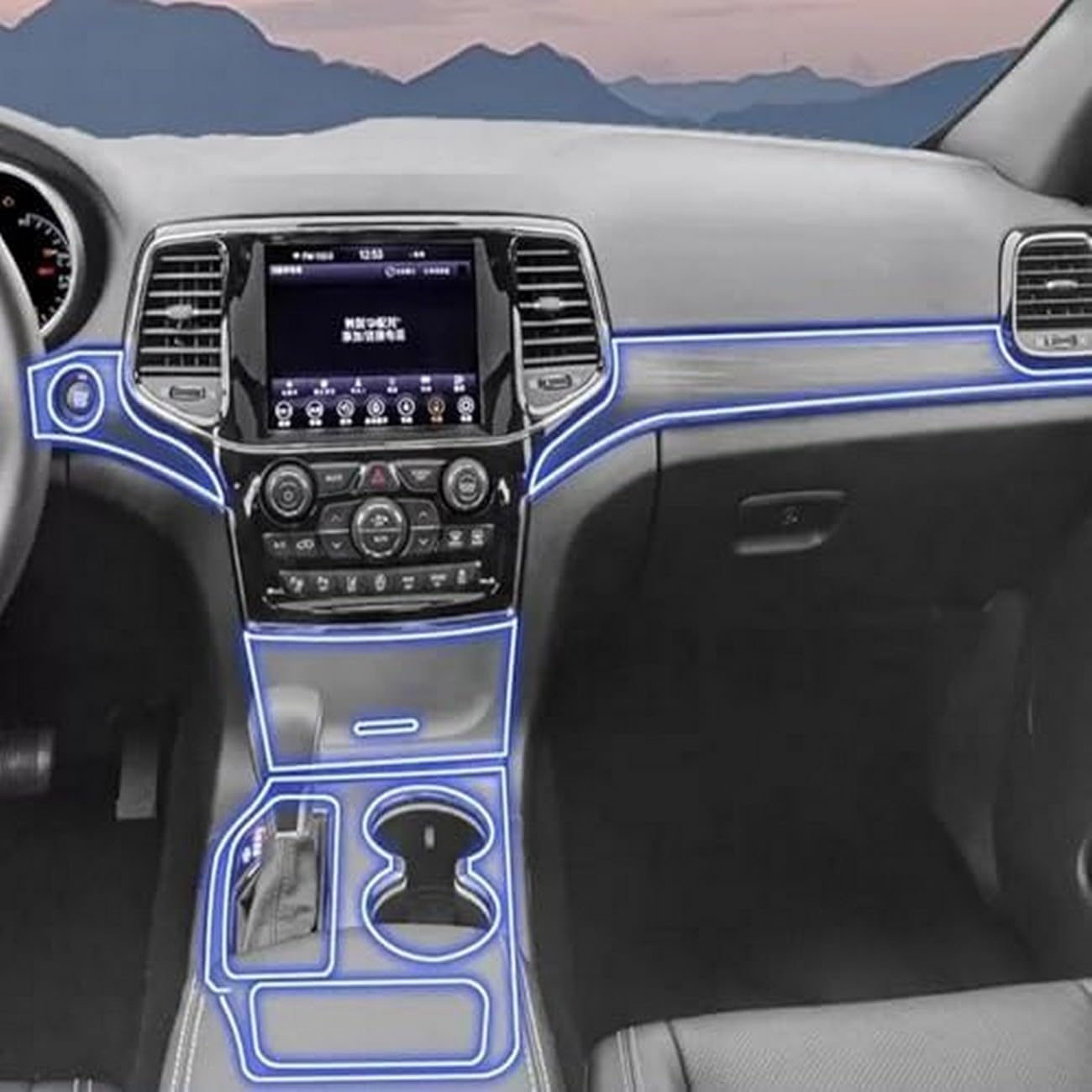 Protector TPU transparente de salpicadero Grand Cherokee 2019-2022 antiarañazos 4