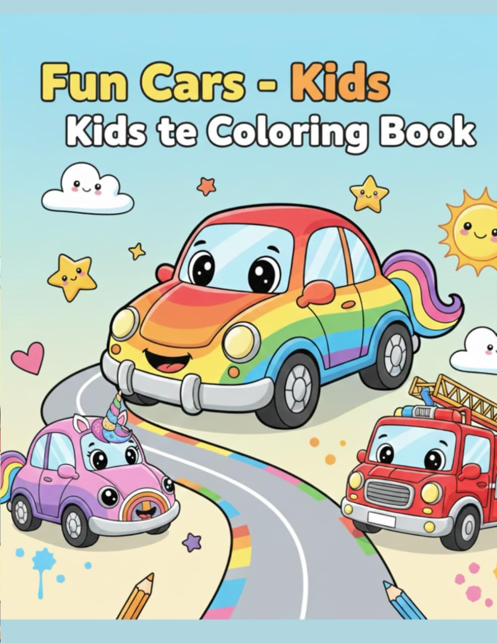 Fun Cars Kids Coloring Book