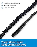 Vista 3 de OCEANBROAD Correa de remo de kayak estirable con cuerda de lanyard para SUP, kayak, botes, canoa, caña de pescar, 4-7 pies