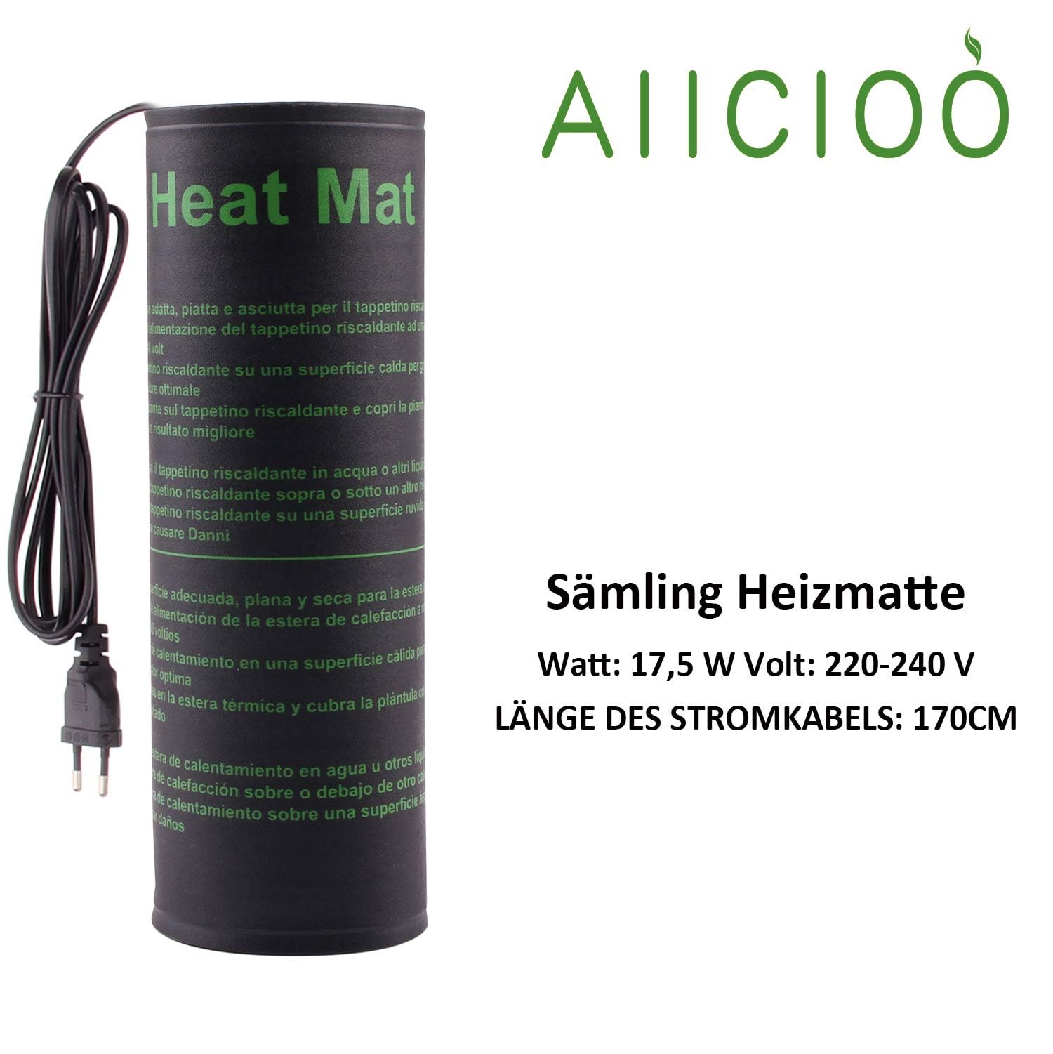 AIICIOO Termostato per Tappetino Termico per piantine - Tappetino Caldo per Piante di germinazione dei Semi con regolatore di Temperatura