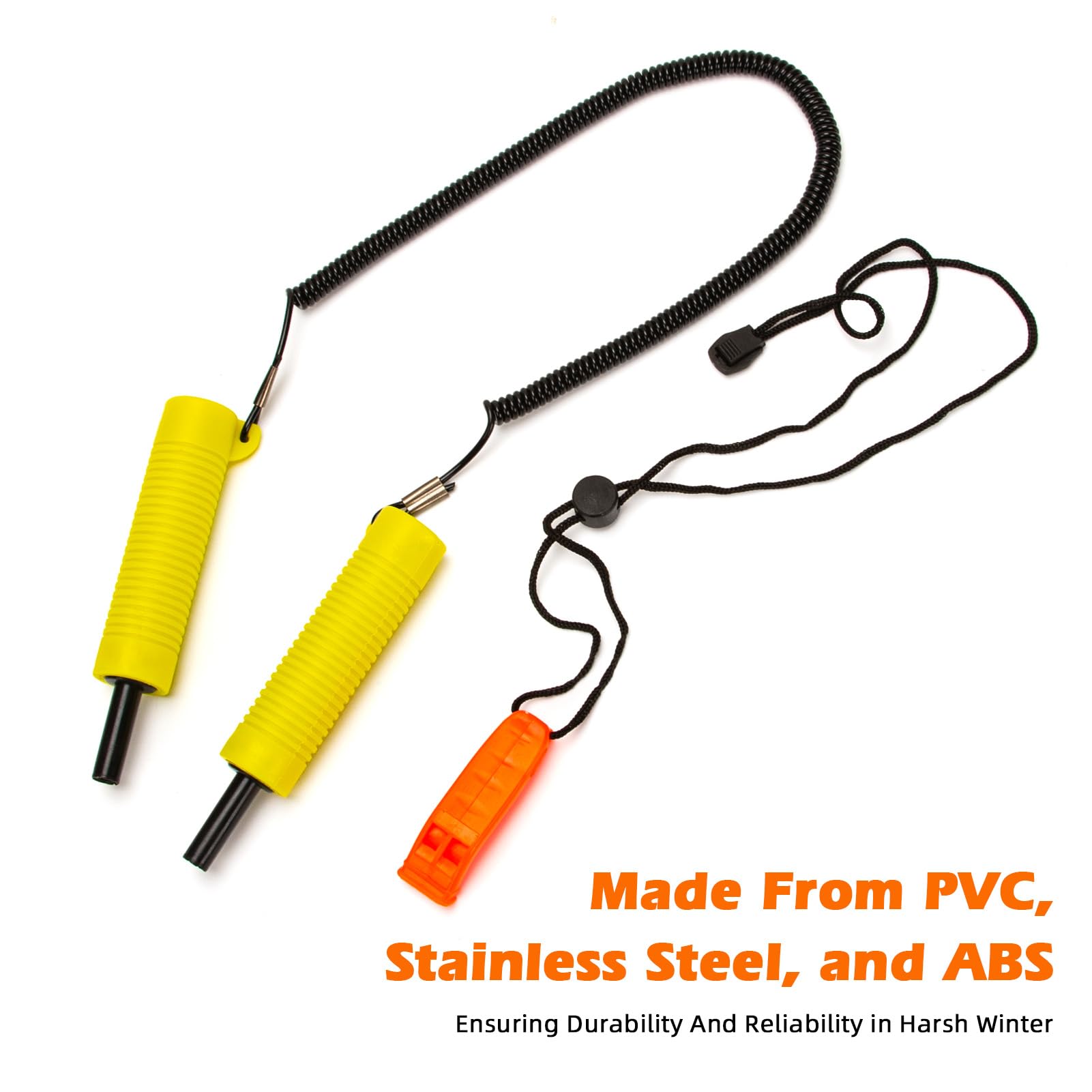 Eisfischen Einziehbarer Eisbohrer Tragbarer Eisbohrer Ausziehbarer Eislochöffner Zum Eislaufen Winterangelausrüstung für Eisaktivitäten PVC Edelstahl ABS-Materialien (YELLOW)