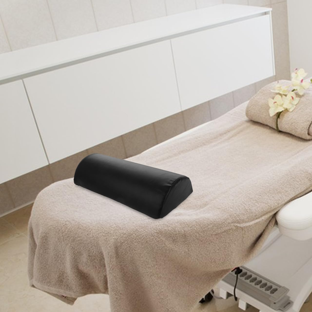 Veemoon Coussin Demi-Rond Ferme pour Table de Massage Support Confortable pour Jambes et Antidérapant Spa et Salons de