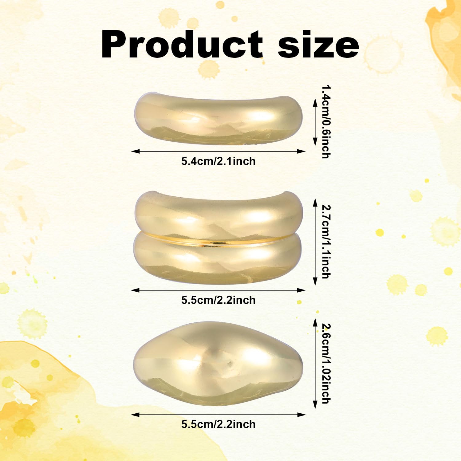 Tinoaly 3 Pcs Geometric Metal Hair Ties for Women Gold Alloy Ponytail Cuff Elastic Hair Band Retro Temperament Headband for Stylish Hairstyle Accessories - Image 2