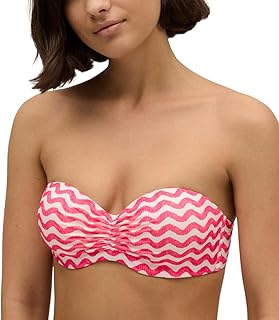 Top Bikini Bandeau Push-Up con Aro y Relleno para Realce Natural y Soporte Óptimo, Estilo Moderno y Minimalista, Material Sostenible con Poliéster Reciclado
