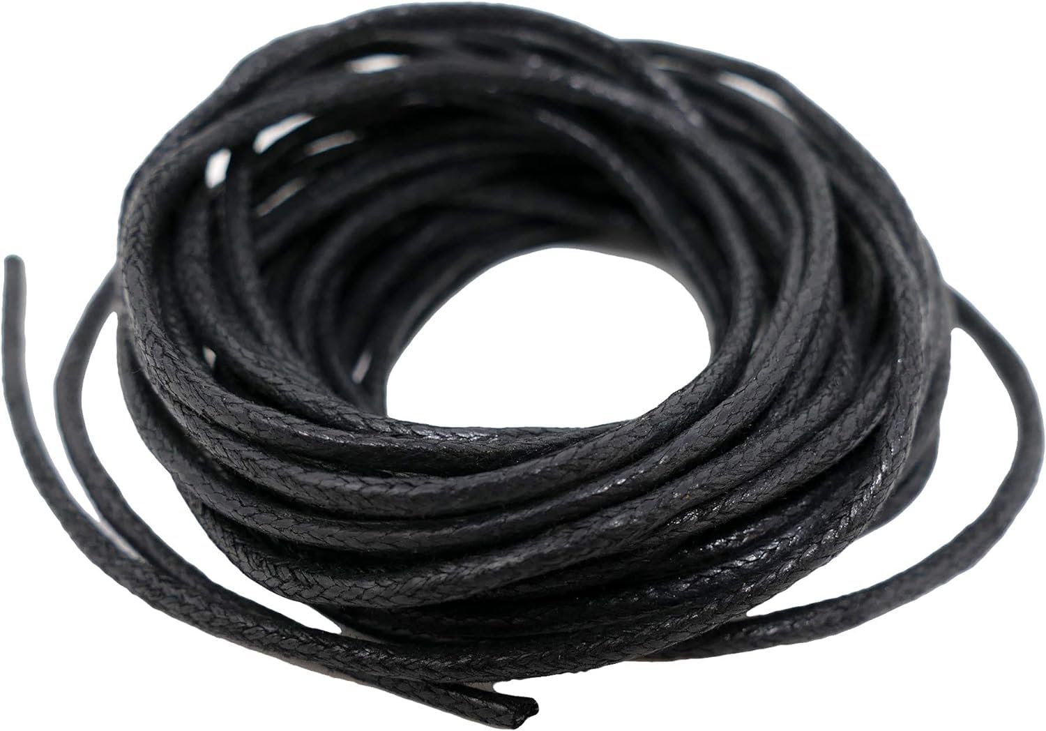 Black Waxed Cotton Cord 1mm, 5 Metres, Necklace Cord, Bracelet Thread, Beading String, for Jewellery Making Macrame