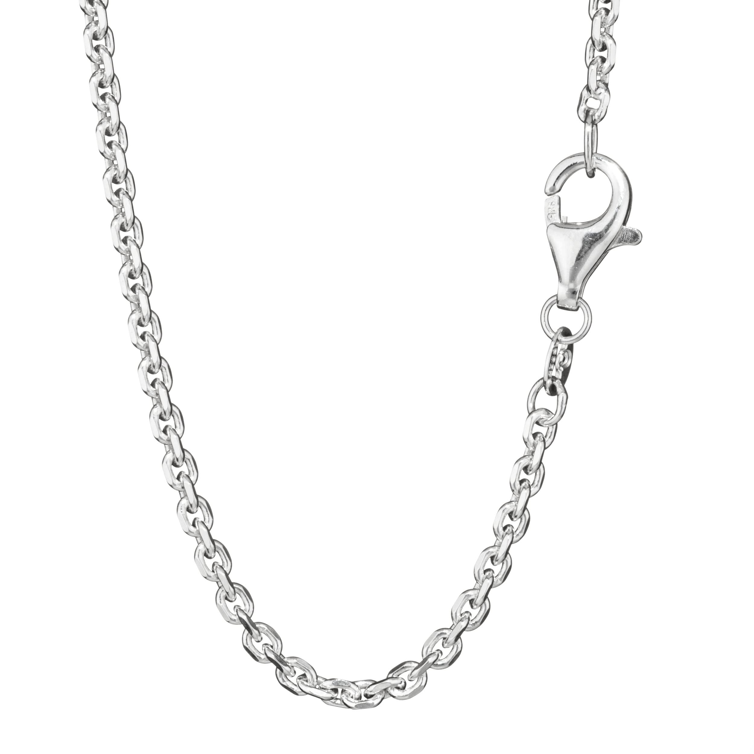 NKlaus naszyjnik z kotwicą, 60 cm, 4 diamenty, pozłacany srebro 925, damski naszyjnik 2 mm szerokości 6885