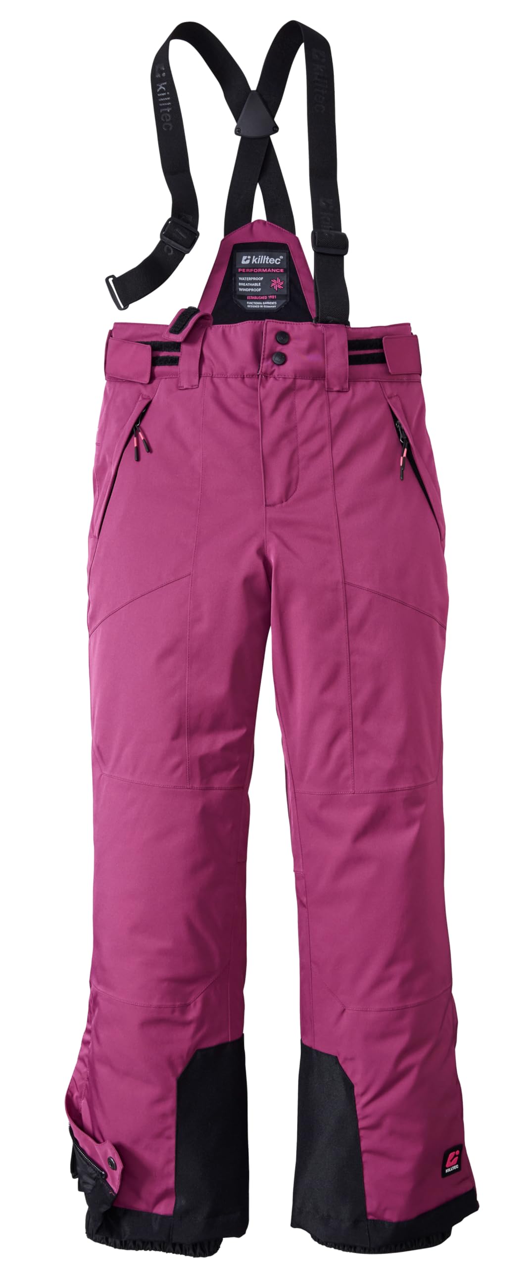 Killtec Mädchen Skihose/Funktionshose mit abzippbarem Latz, Kantenschutz und Schneefang Ksw 198 Grls Ski Pnts