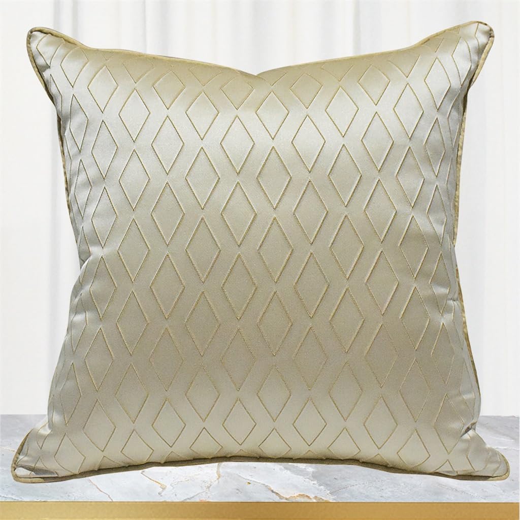 Champagne Diamond Plaid Living Room Sofa Pillow Case Lar Hotel Office Cushions