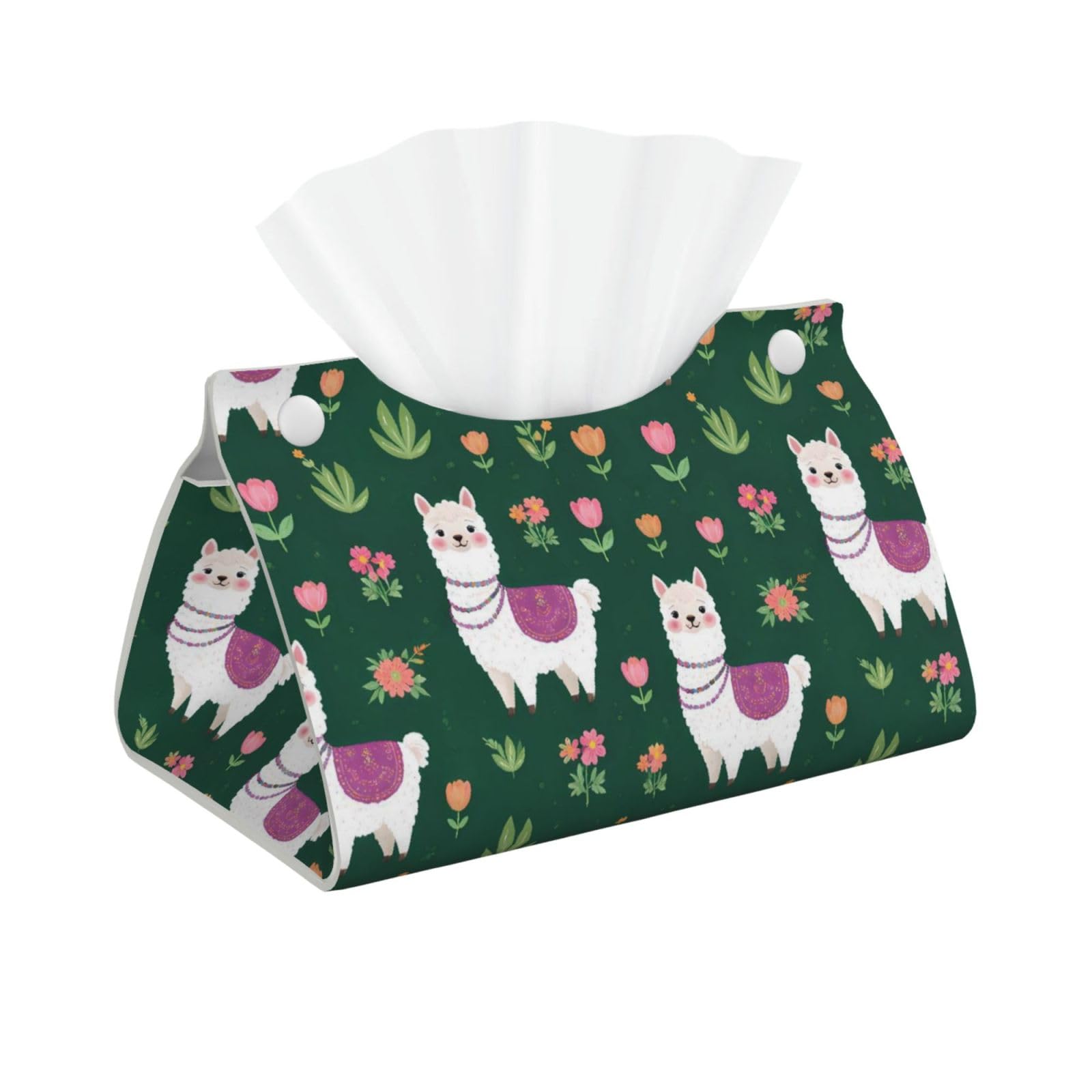 Alpaca Botanical Boho Bohemia Llama Long Tissue Box Cover Holder Home Decor Aesthetic 7.87'' x 5.12'' x 0.98''
