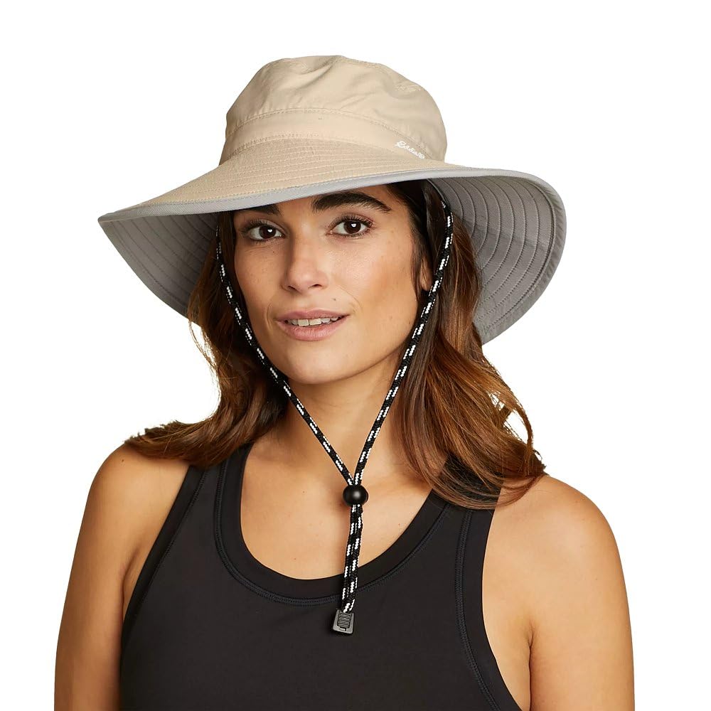 Eddie Bauer Women's Exploration UPF Wide Brim Hat, Putty, S