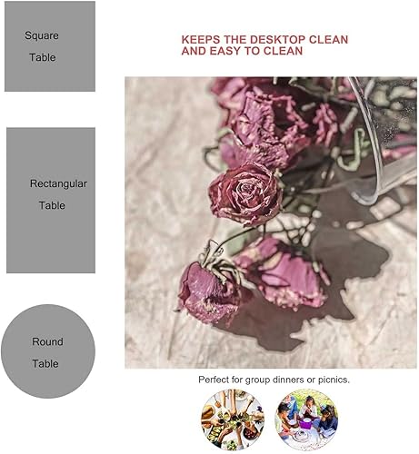 Vista 62 de Mantel Redondo para mesa de 4 sillas, diseño retro 60S 70S y 70S, decoración para comedor, 30 x 30 pulgadas