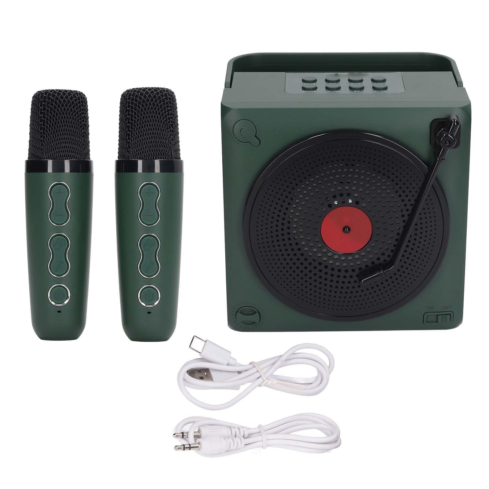 Macchina per Karaoke con Microfono Wireless con Batteria a Lunga Durata, Mini Portatile per Bambini, Adulti, Canta a Squarciagola, connettività (verde) (Verde)