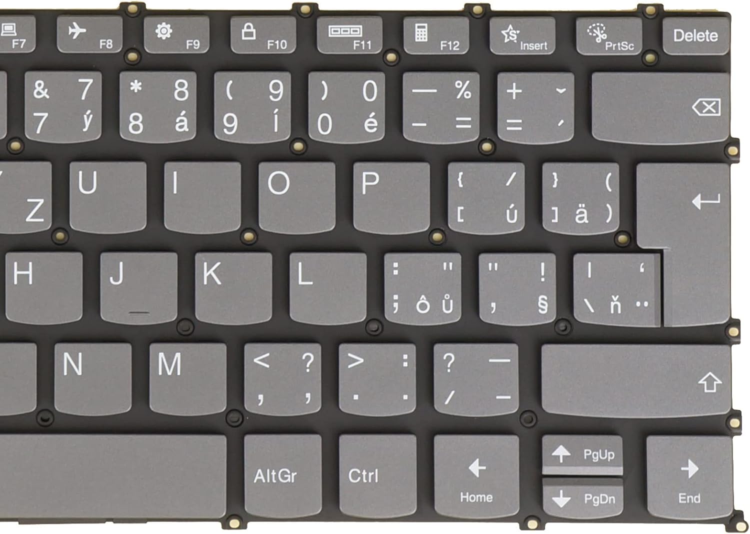 Laptop Replacement Keyboard for Lenovo IdeaPad/Flex 5-14ALC05 5-14ARE05 5-14IIL05 5-14ITL05 PR4SB Backlit Without Frame (Czech Slovak Český Slovenský, Backlit, Gray)