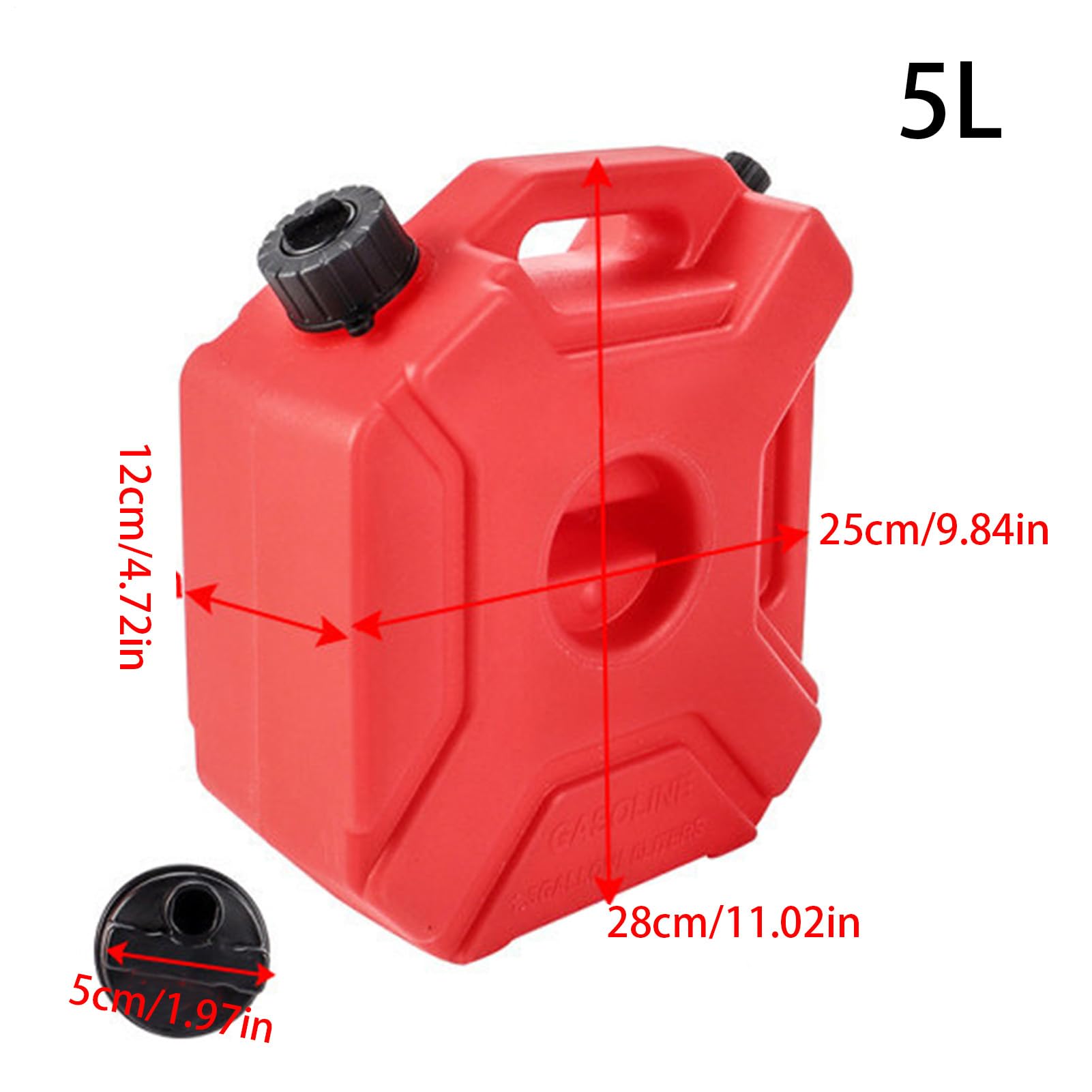 Botella De De Motocicleta Depósito Auxiliar de de 5 Litros | Almacenamiento de Fluidos para Viajes Largos y Aventuras al Aire Libre