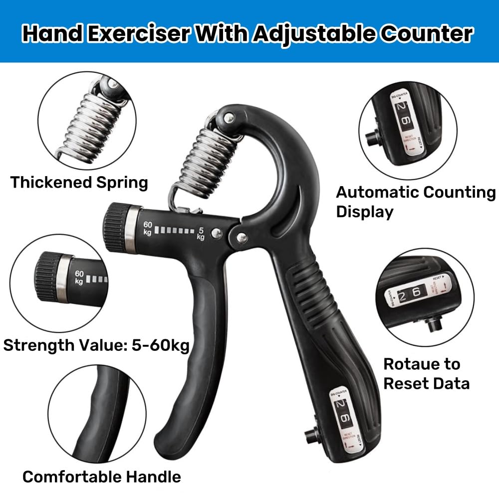 Sctnny Handtrainer Set – 6-teilig Mit Einstellbarem Griffkraft-Trainer, Finger-Trainer & Massageball Für Therapie Und Fitness Sctnny Handtrainer Set – 6-teilig Mit Einstellbarem Griffkraft-Trainer, Finger-Trainer & Massageball Für Therapie Und Fitness