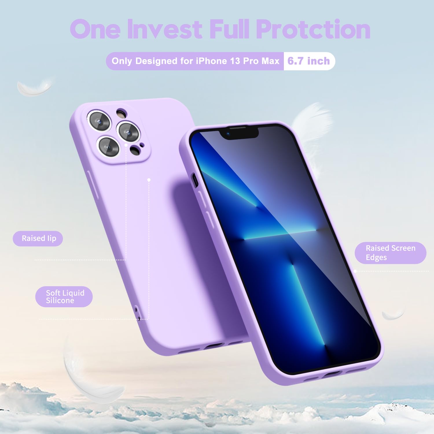oakxco for iPhone 16 Pro Max Case Liquid Silicone, Soft Rubber Gel Elegant Aesthetic Basic Simple Cover, Cute Thin Slim TPU Matte Solid Color Plain Smooth Case for Women Girl, Light Pink — view 1660