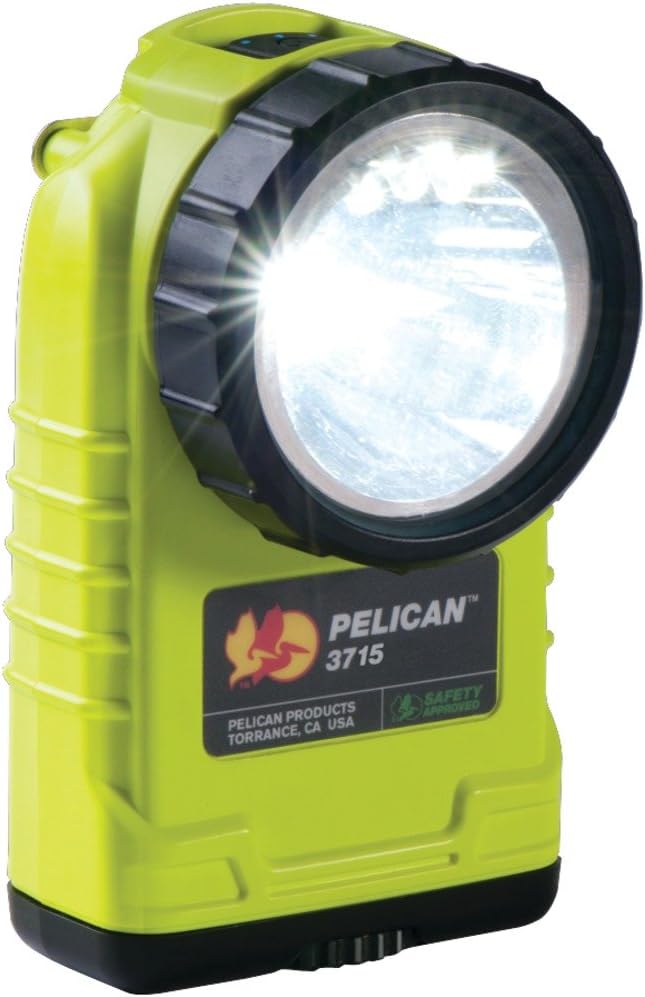 PELICAN 3715001245 3715 Safety Approved Right Angle LED Flashlight (Yellow) Basic Handheld