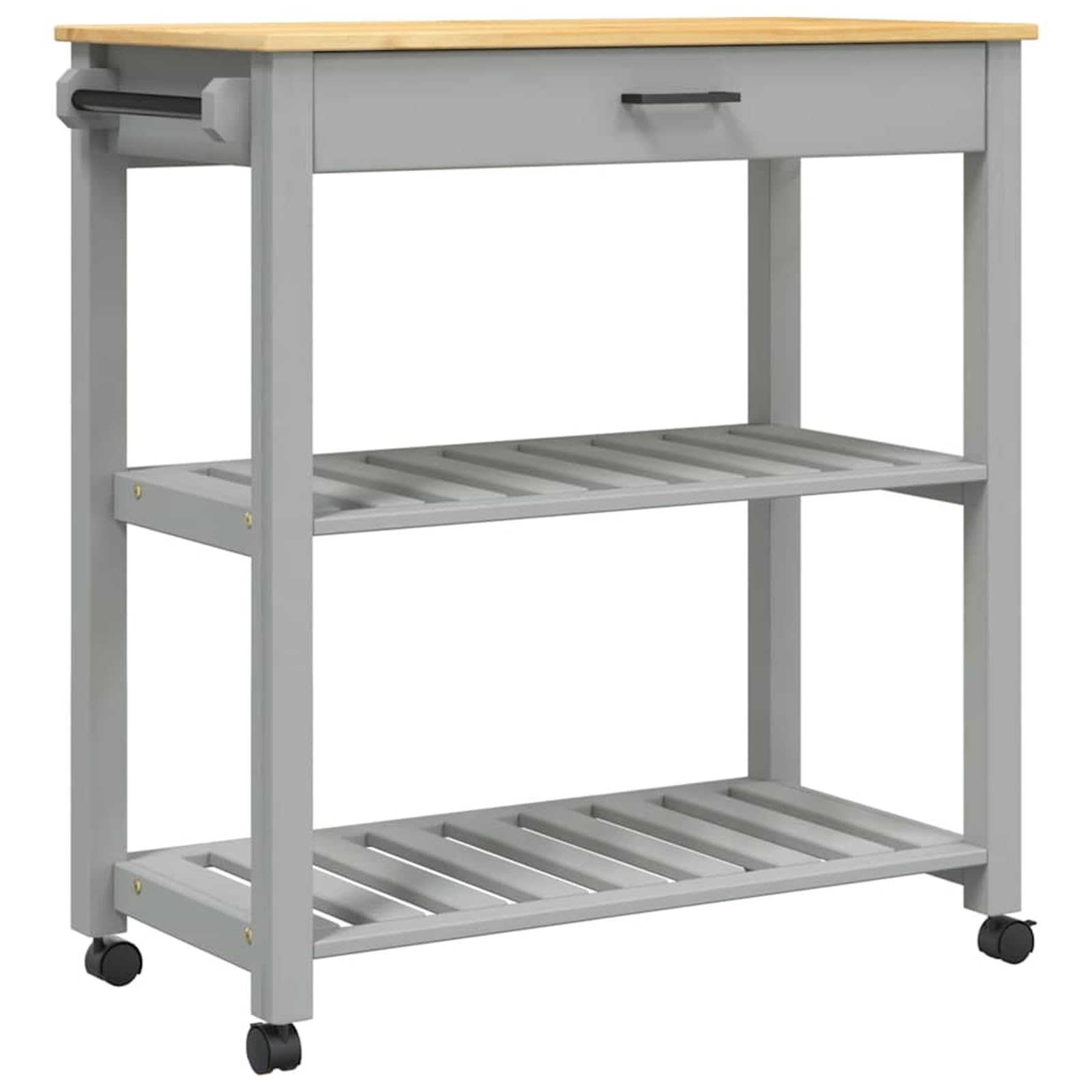 Carrello da Cucina Monza 84x40x88,5 cm in Legno Massello di Pino