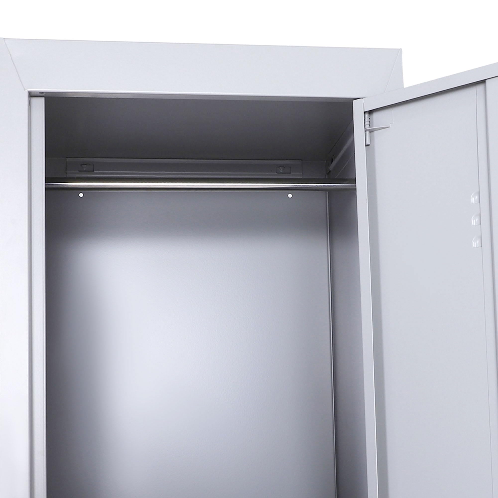 Vinsetto Armoire à Casiers à 4 Niveaux Casier Vestiaire 38x46x180 cm Gris | Casier Vestiaire Métallique, 2 Portes Verrouillables, Tringle de Suspendre, Armoire de Rangement, Bureau, Garage, École