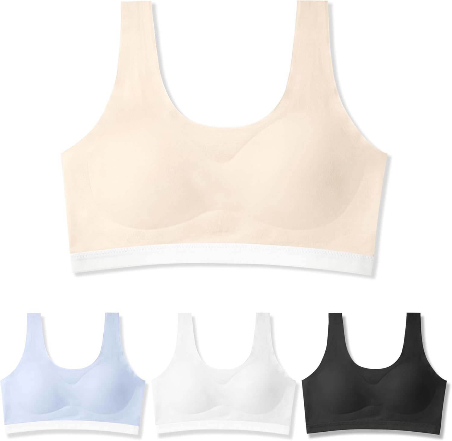 SALIA GIRL Training Bras for Girls 10-14 Soft Teen Sports Bras 14-16 with Removable Pads, Seamless Comfort Fit