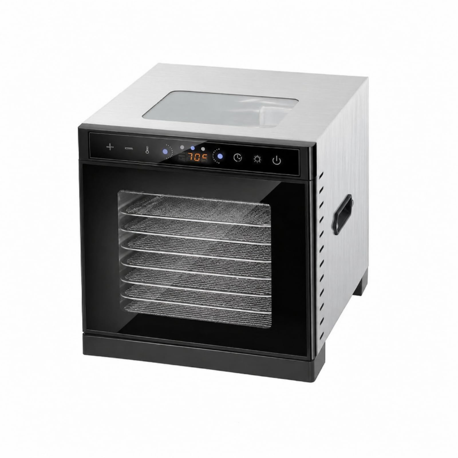 Essiccatore Cibo 400W Luce Interna Disidratatore Alimentare Timer Programmabile Elettrodomestico da Cucina, 8 Strati Con Finestra, Touch, Doppio Strato
