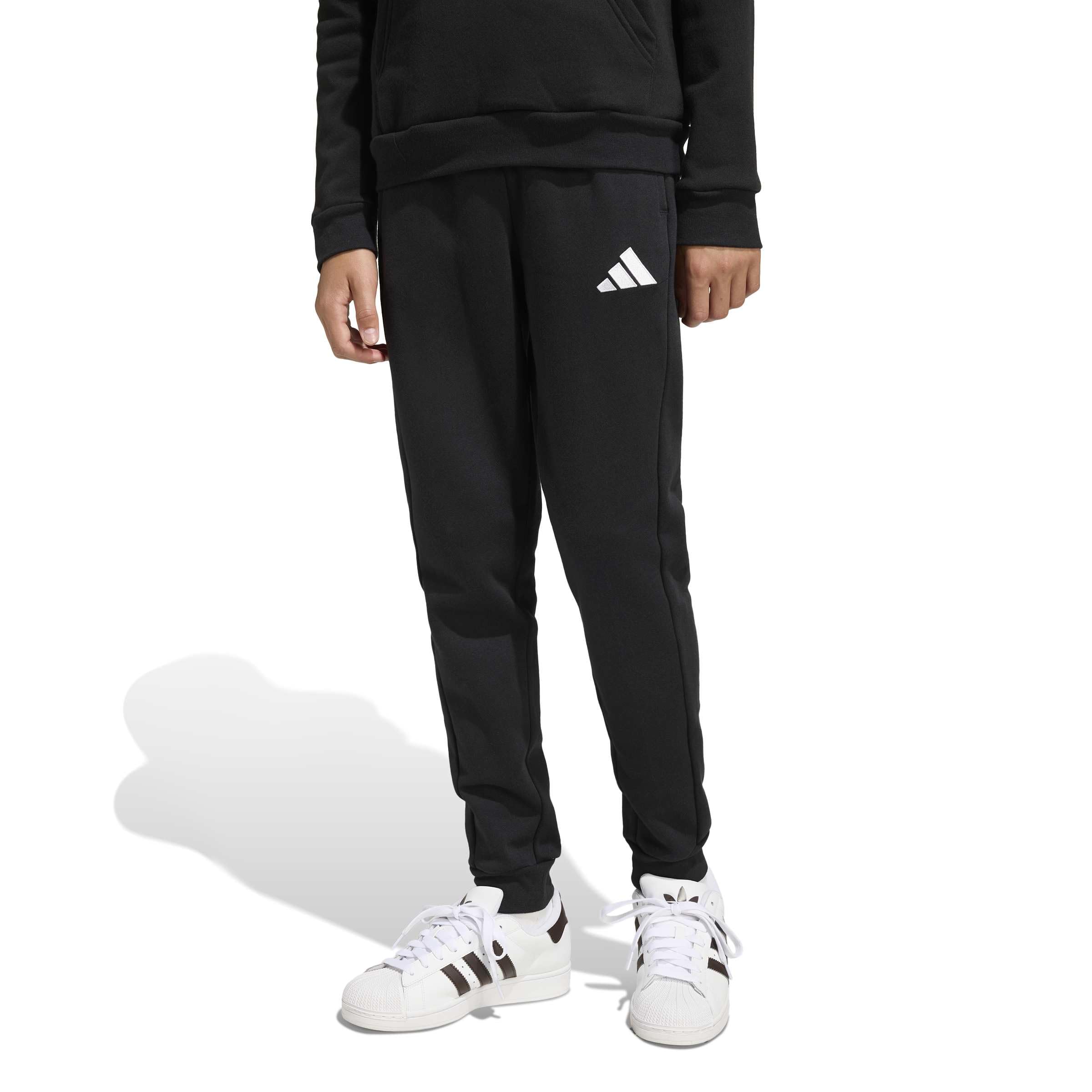 adidas Junior Entrada 26 Football Tracksuit Bottom, Black/White, Size 13-14 Years