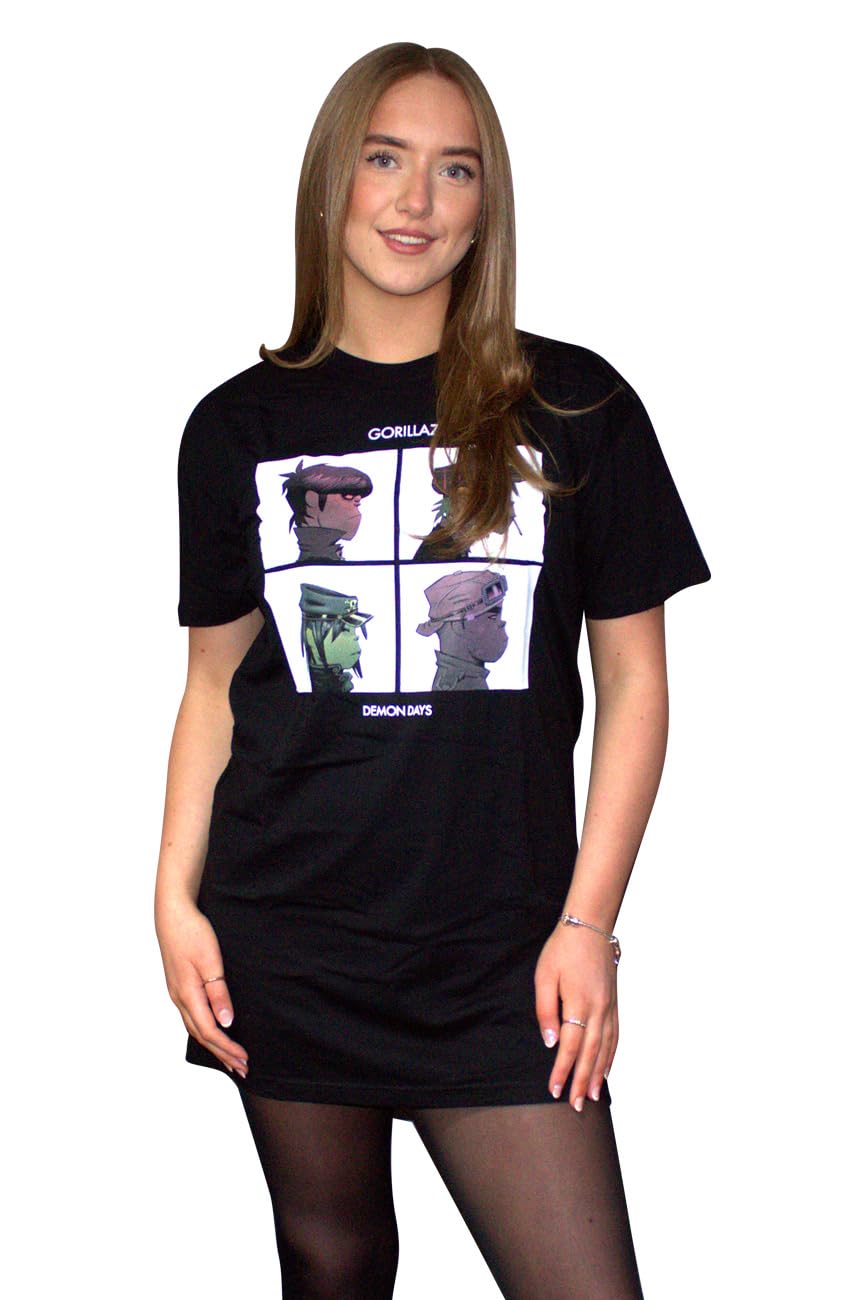 Rock Off officially licensed products Gorillaz Demon Days T Shirt Dress L Black