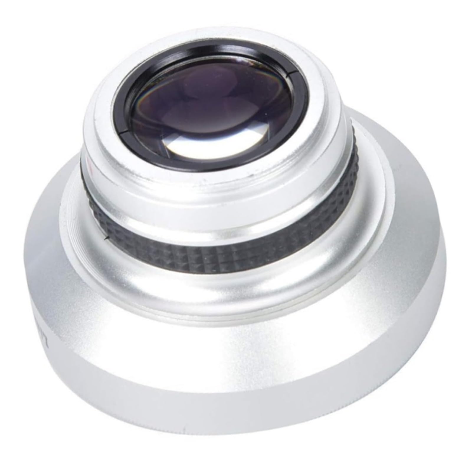 Obiettivo fisheye da 37 mm 0,25X, obiettivo grandangolare in lega di alluminio argento | Effetto distorsione fisheye, for obiettivi fotografici calibro 37 mm